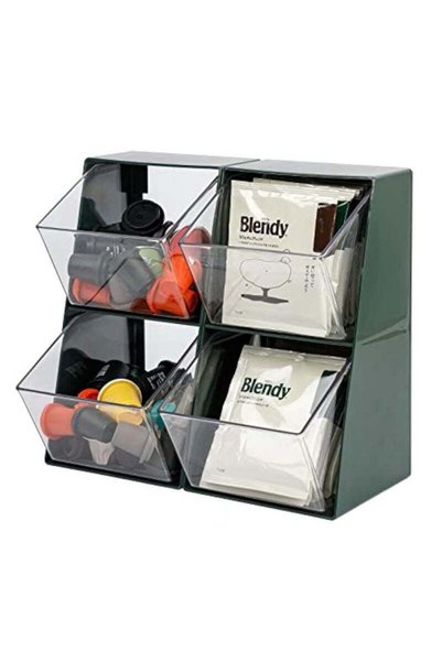 Arabest Plastic Coffee Pod and Tea Bag Organizer,Clear Coffee Station Storage...