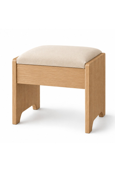 hacıbekiroğlu %100 MDF Makyaj Masası Pufu – Meşe Desenli Minderli Modern Otur...