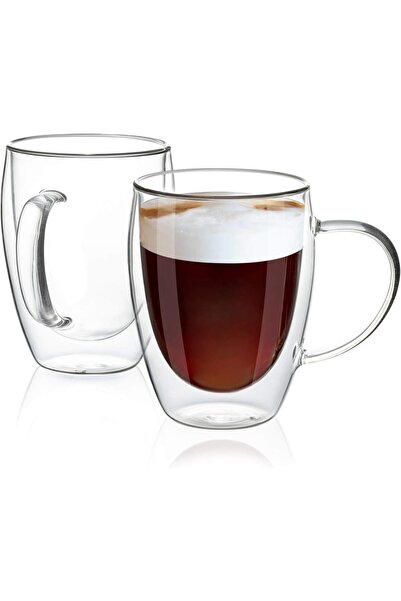 Arabest Double Wall Insulated Coffee Mugs with Handle,12oz,Set of 2