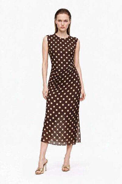HAKKE Body-Hugging Draped Midi Dress