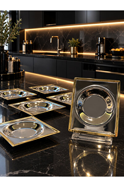 Tiamo Oslo Çay Tabak Gold 6 Kişilik