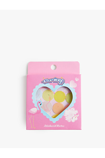 Koton Flamingo Desenli Kalp Kesimli Yapışkanlı Not Kağıdı Seti