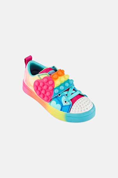SKECHERS حذاء خارجي للأطفال البنات من Heart Pops بإغلاق فيلكرو، متعدد الألوان