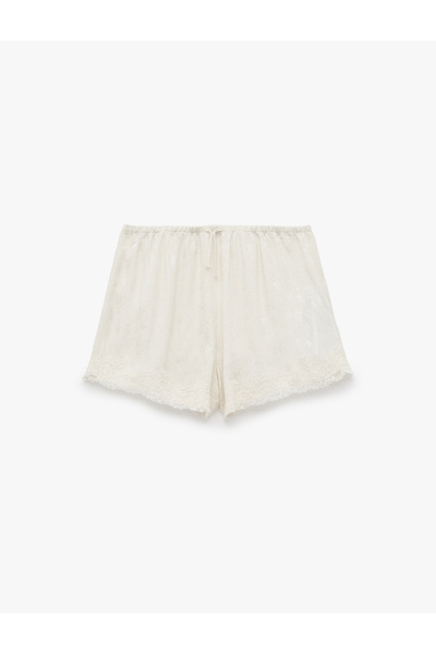 Koton Elastic Waist Ruched Relaxed Fit Mini Shorts Pajama Bottoms