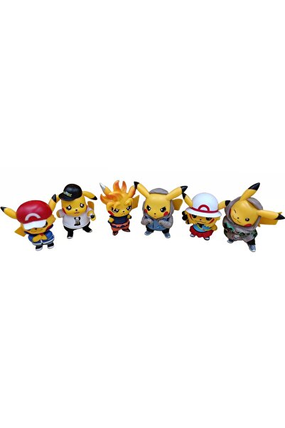 Pokemon Set de 6 figurine, Pentru băieți și fete +3 ani, Plastic cauciucat, Multicolor, 8,5 cm