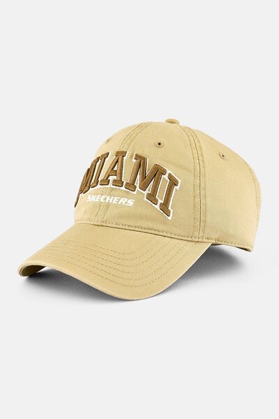 SKECHERS Men Embroidered Logo Miami Adjustable Cap, Beige