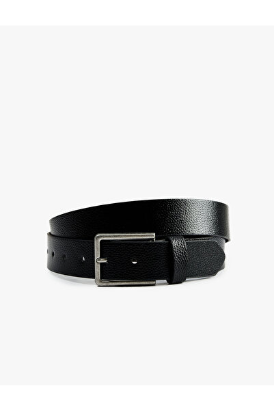 Koton Faux Leather Belt with Rectangular Buckle