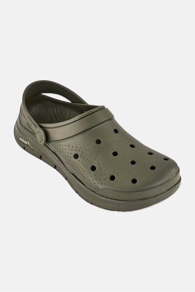 SKECHERS حذاء رجالي من نوع Arch Fit Valiant Slingback Clogs، لون زيتوني