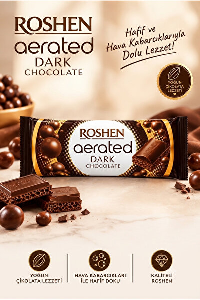 Roshen Dark Bitter Çikolata Kabarcıklı 80 gr