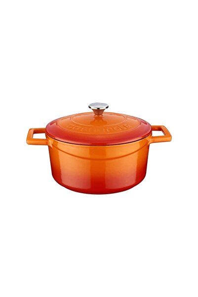 Lava Saucepan, cast iron, 22 cm, "Folk" range, orange color - brand