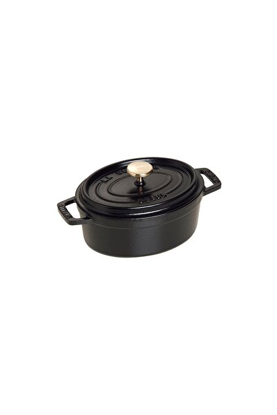 STAUB Oval Cocotte cooking pot, cast iron, 15cm/0.6L, Black -