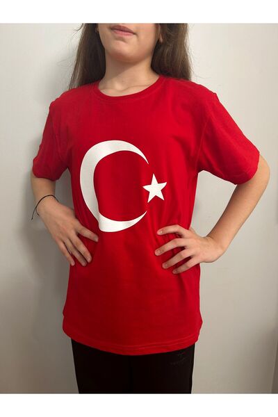 Generic Brand Tricou cu imprimeu steagul turcesc