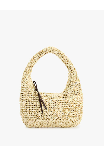 Koton Beaded Straw Handbag