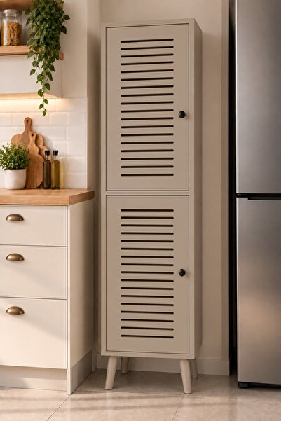 enwood Deneb Çok Amaçlı Mutfak Kiler-Banyo Dolabı %100 MDF (panjur kapak)-2 k...