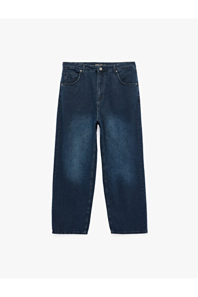 Koton Relaxed Fit Cotton Pocket Super Baggy Jean Trousers