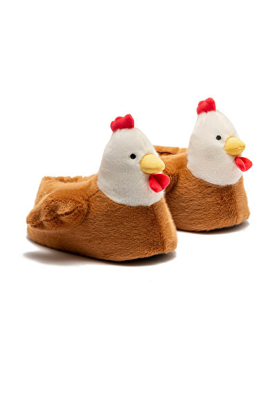Twigy Chicken Kadın, Garson Boy Hayvanlı Panduf Kahverengi 36/41