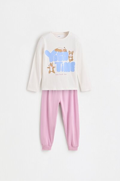 LEFTIES Baskılı uzun pijama takımı