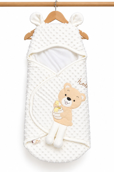 MCT Baby Wear Nohut Pattern Newborn Swaddle – Hooded with Teddy Bear Ears