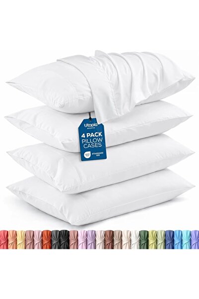 Utopia Bedding Queen Pillow Cases - 4 Pack - Envelope Closure - Soft Brushed ...