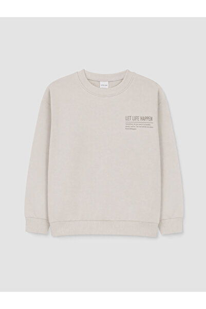 LC Waikiki Gray 2 Thread Printed Standard & Regular Boys' Sweatshirt - W60288...