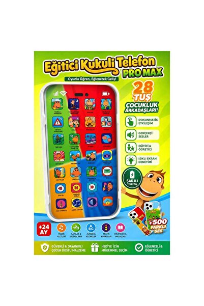 Ailenizin Oyuncakçısı Eğitici Kukuli Telefon Pro Max Şarjlı Sesli Işıklı 28 T...