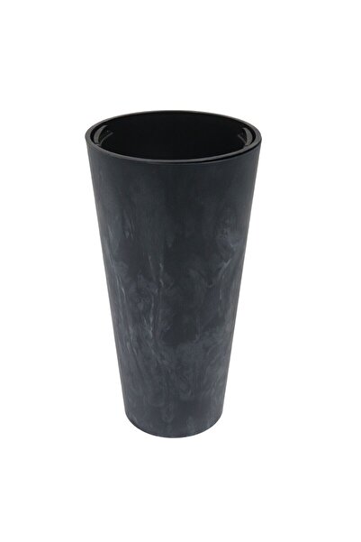 OEM Ghiveci din plastic Slim Corten, interior, cu masca, rotund, antracit, 20...