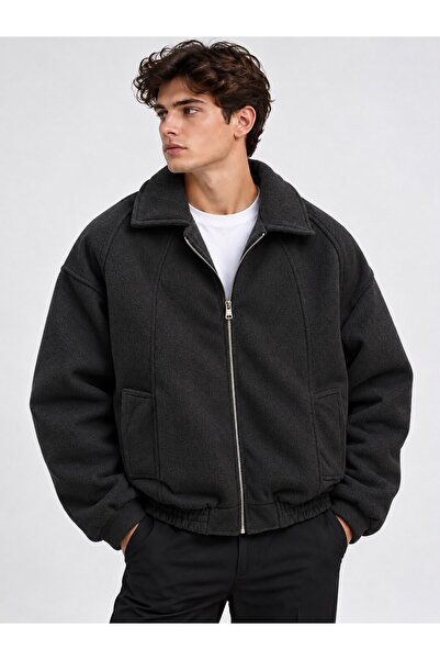 YESİ Erkek oversize kaşe mont