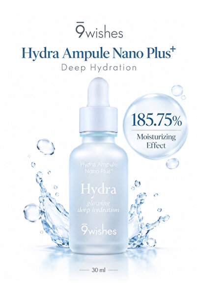 9WISHES Hydra Ampule Nano Plus+ | 30 ml Hyaluronic Acid Face Serum | Deep Hydration Moisture Boost | Korean Skincare