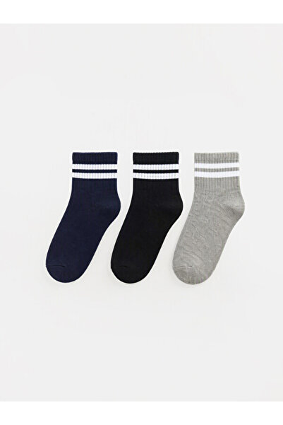 LC Waikiki Rmz Gi̇yi̇m Farkiyla 3-Piece Striped Boys' Socks