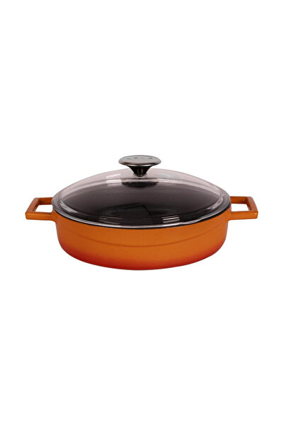 Lava Saucepan, "Glaze" range, cast iron, 28 cm, orange color - brand
