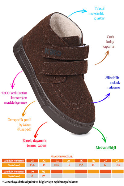 Kiko Kids Shapy Günlük Cırtlı Erkek Çocuk Bot Ayakkabı