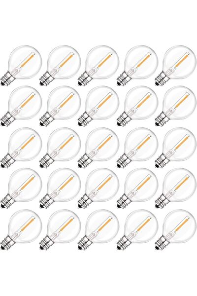 GENERAL 25 Pack G40 1W LED Light Bulbs Replacement Outdoor, AC220-240V