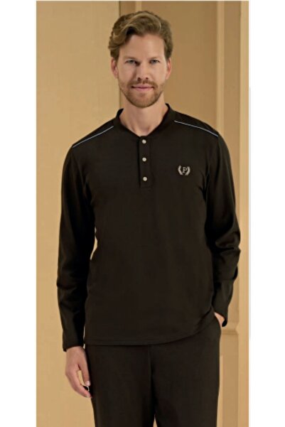 Pijadore 100% Cotton Long Sleeve Men's Pajama Set with Plus Size Option