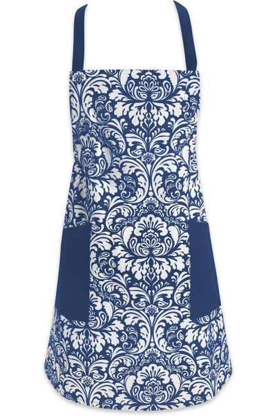 DII Cotton Adjusatble Women Kitchen Apron with Pockets and Extra Long Ties