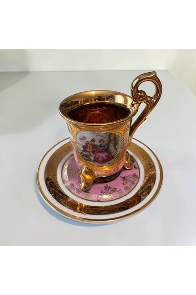 Bavaria Frogonartlı & Altın Detaylı Türk Kahve Fincanı
