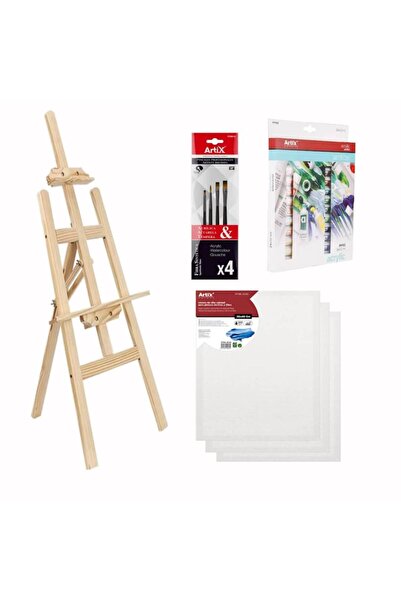 Artix Basic painting set wooden easel canvases paints and accessories