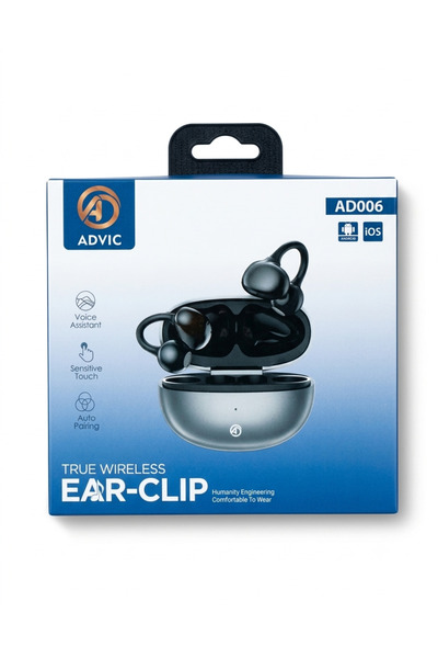 Advic سماعة أذن لاسلكية AD006 True Wireless Ear-Clip - بلوتوث 6.0 وتصميم مريح...