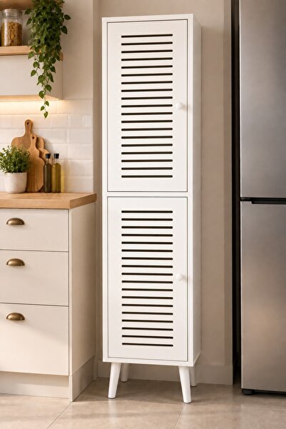 enwood Deneb Çok Amaçlı Mutfak Kiler-Banyo Dolabı %100 MDF (panjur kapak)-2 k...