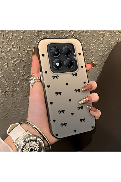 PATTERNOVA Redmi Note 14 Pro 4G/5G Uyumlu Klasik Siyah Kurdele Kalp Kombini M...