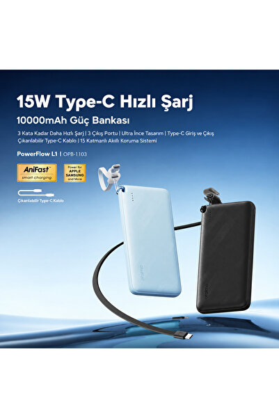 oraimo 10000 mAh Powerbank OPB-1103 GRAPHITE BLACK