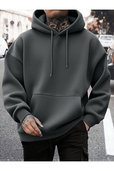 Ryam Mooda 3 Threaded Unisex Oversize Hooded Sweatshirt