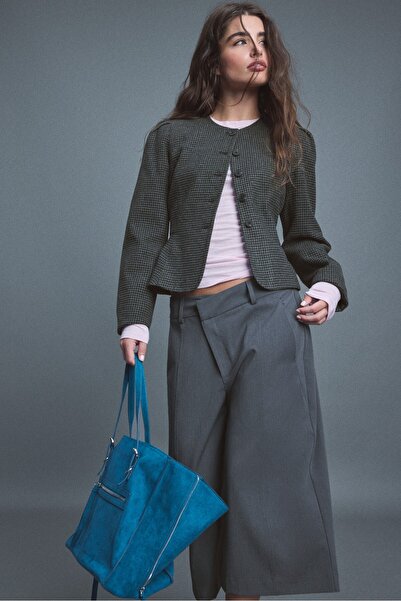 Stradivarius Yünlü peplum blazer ceket