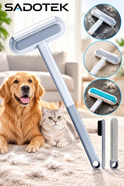 Evcil Hayvan Tüy Toplama Fırçası Kedi Köpek Tüy Temizleme Aparatı Koltuk Halı Yatak Tüy Toplayıcı Patiroll Kedi-Köpek Tüy Temizleme Sihirli Fırça 4ü1 Arada