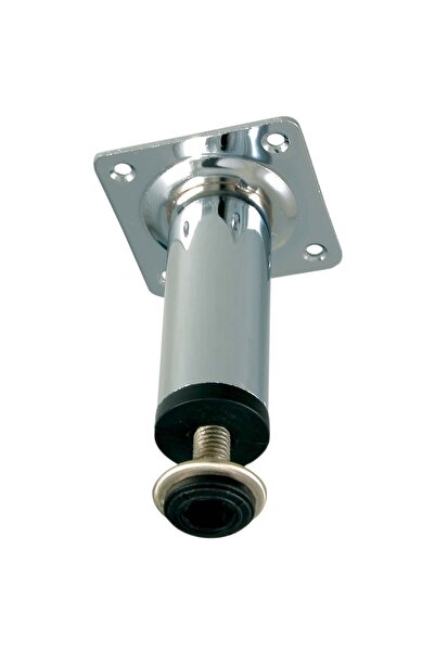 OEM Picior mobila, universal, metalic, reglabil, cu placa, cromat, 80 mm