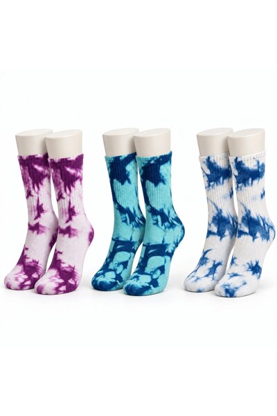 WomanAndKids Wak unisex batik patterned socks 3-piece set cotton colorful lon...