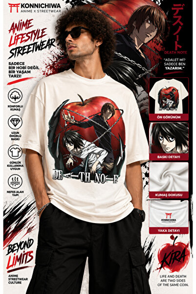 FG KONNİCHİWA Death note light yagami l t-shirt t-shirt t-shirt – anime chara...