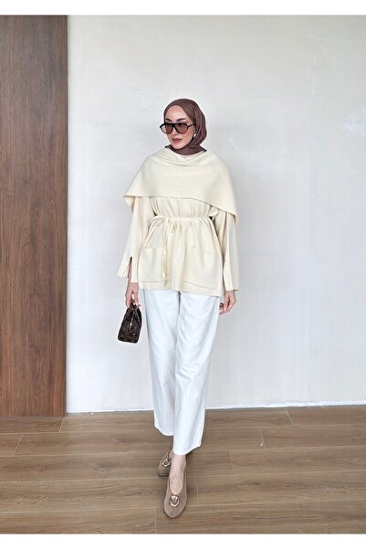 Ulugöl Tekstil Buttoned Collar Pocketed Single Sweater