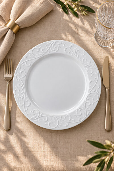 Heda Porselen Bahar 25 cm Porcelain 2-Piece Serving Plate Set