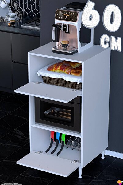 Modilayn NEW SİLVA Modüler Mutfak 60 cm Ocak Altı - 2 Kapaklı Mini Midi Fırın...
