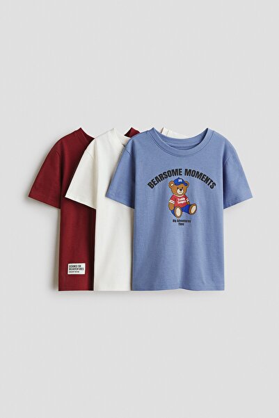 H&M 3'lü Baskılı Tişört
